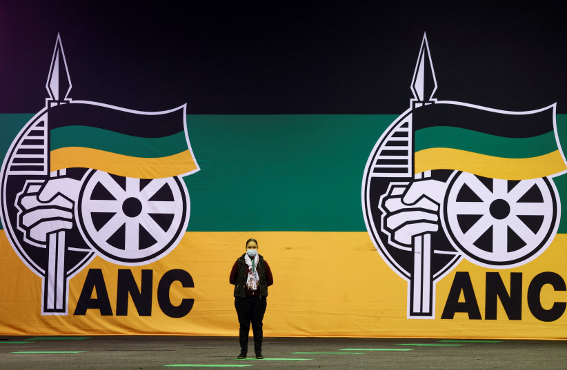  A delegate looks on as South Africa's governing African National Congress (ANC) holds a national policy conference at the Nasrec Expo Centre in Johannesburg, South Africa, July 29, 2022. (photo credit: REUTERS/SIPHIWE SIBEKO)