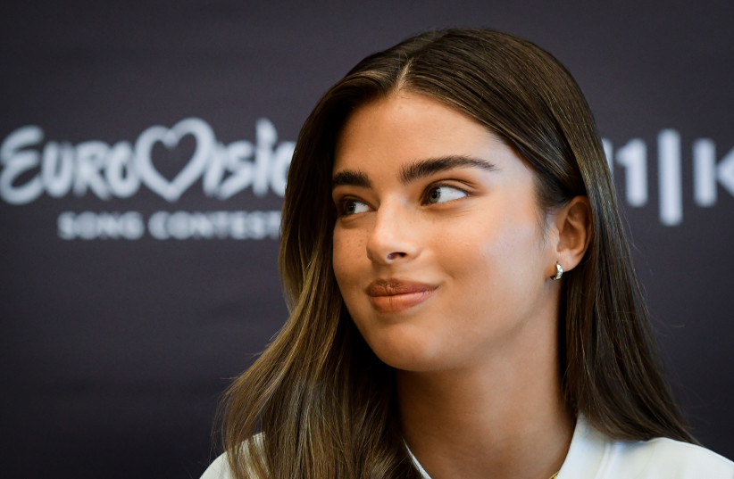  Israeli singer Noa Kirel holds press conference in Tel Aviv on August 10, 2022. Krill will represent Israel in the upcoming Eurovision contest. (photo credit: AVSHALOM SASSONI/FLASH90)