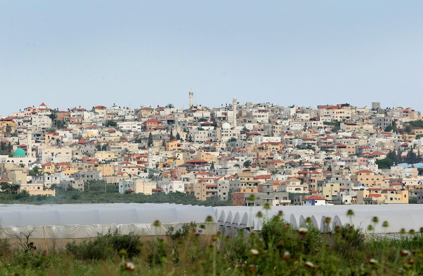 View of the Arab-Israeli town of Baka al-Gharbiya. April 14, 2012 (photo credit: MOSHE SHAI)