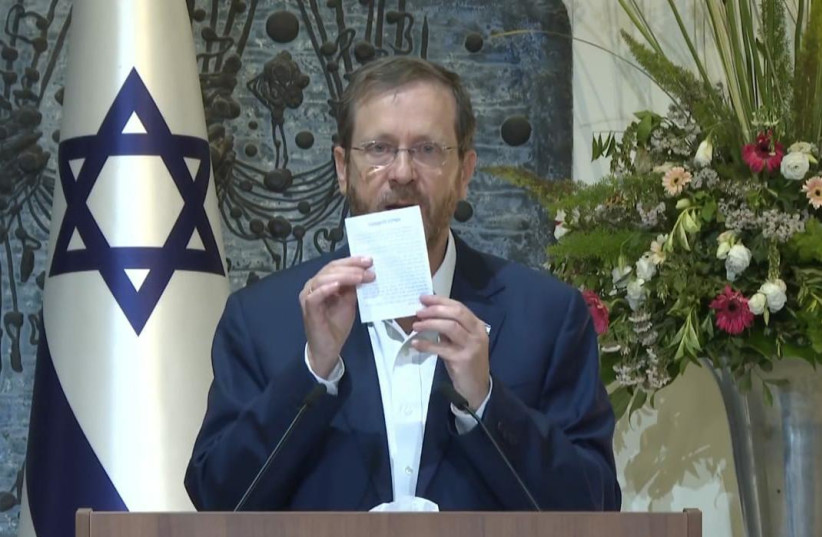 President Isaac Herzog at Beit Hillel's 10th anniversary. (credit: MEIR ELITUV, TENE MEDIA )
