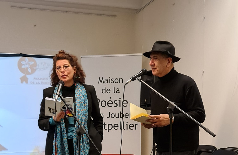 Pascal Gueta and Ronny Someck in maison de la poesie  (photo credit: LIORA SOMECK)