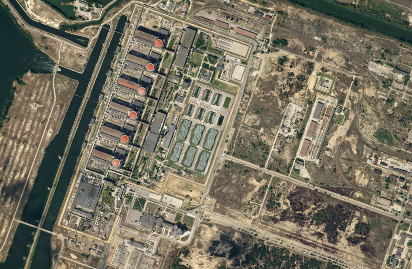 View of the Zaporizhzhia nuclear power plant, in Zaporizhzhia, Ukraine, August 13, 2022. (credit: Planet Labs PBC/Handout via REUTERS)