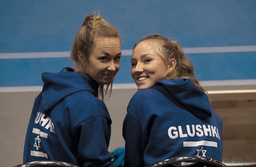  TENNIS SISTERS Julia (left) and Lina Glushko have represented Israel on the court for more than a decade. Lina is in the qualifiers of the US Open in New York. (photo credit: ISRAEL TENNIS ASSOCIATION)