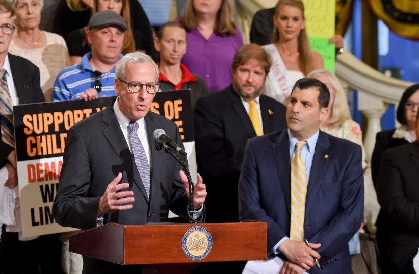  Pennsylvania State Rep. Dan Frankel speaks during a news conference in the rotunda of the Capitol in Harrisburg, Penn., June 12, 2018. (photo credit: Natalie Kolb/MediaNews Group/Reading Eagle via Getty Images)