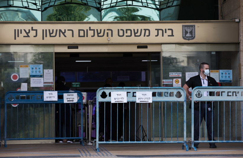  A general view of the main entrance to the  Magistrate's Court in Rishon LeZion on October 28, 2020 (credit: NATI SHOHAT/FLASH90)