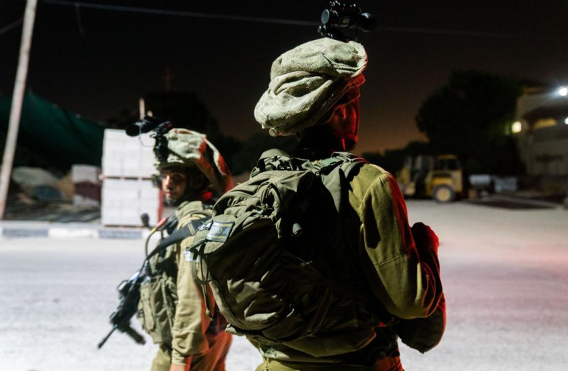  IDF conduct arrests in the West Bank, August 25, 2020 (photo credit: IDF SPOKESMAN’S UNIT)