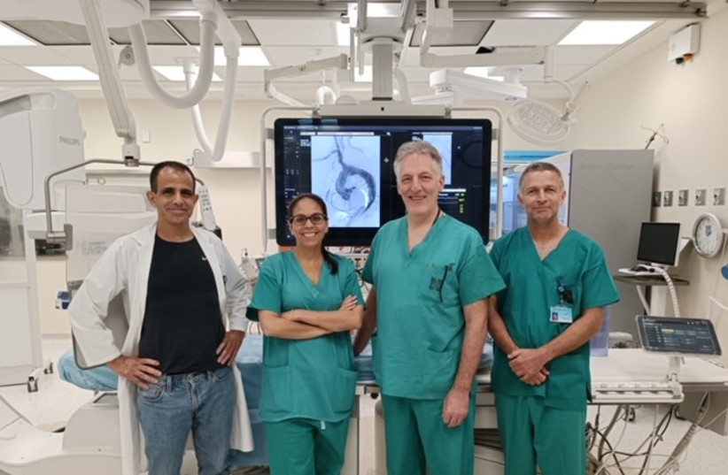 The team that performed the catheterization. (credit: HADASSAH MEDICAL ORGANIZATION)