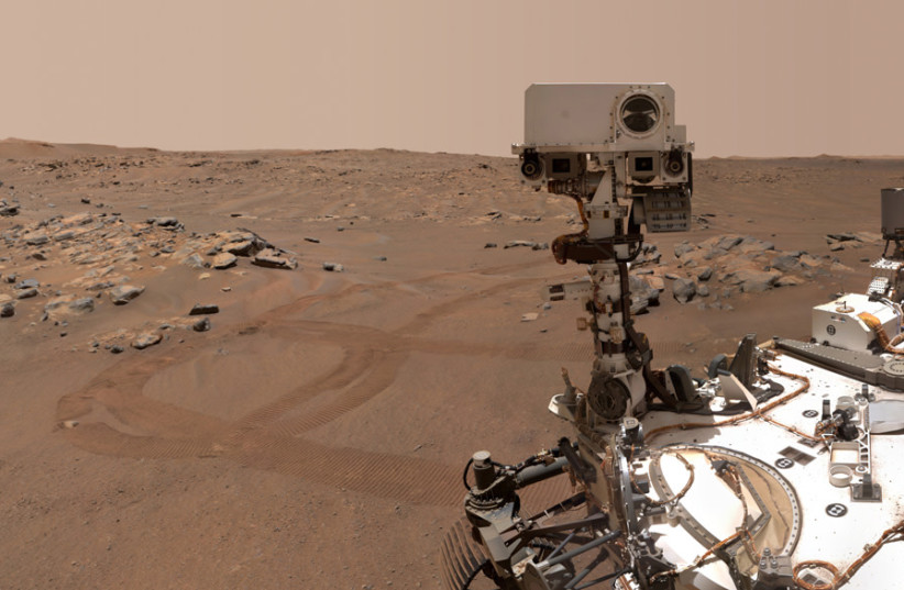 NASA’s Perseverance Mars rover took this selfie near rock nicknamed “Rochette,” found on Jezero Crater’s floor, on Sept. 10, 2021, the 198th Martian day, or sol, of the mission. (photo credit: NASA/JPL-Caltech/MSSS)