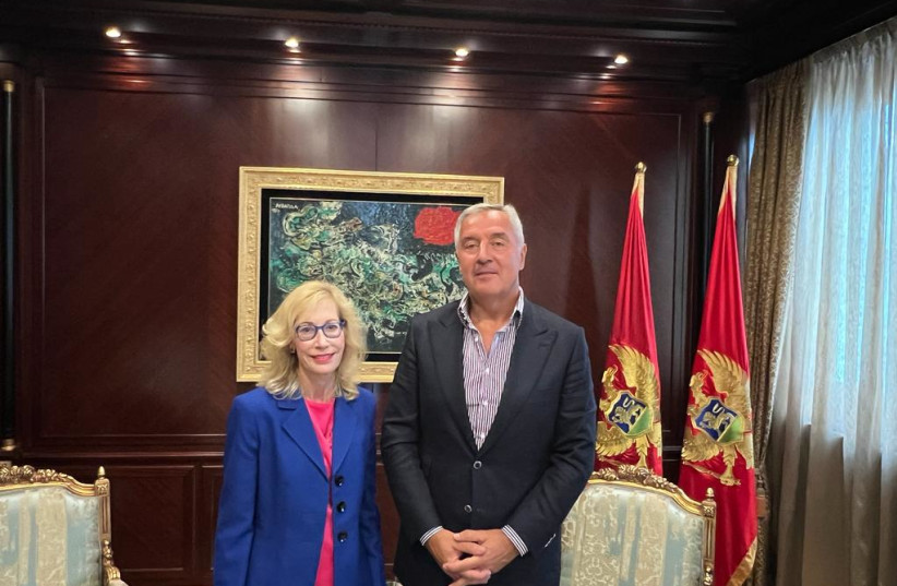 President of Montenegro Milo Đukanović with The Media Line's Felice Friedson at the Office of the President In Podgorica.  (credit: THE MEDIA LINE)