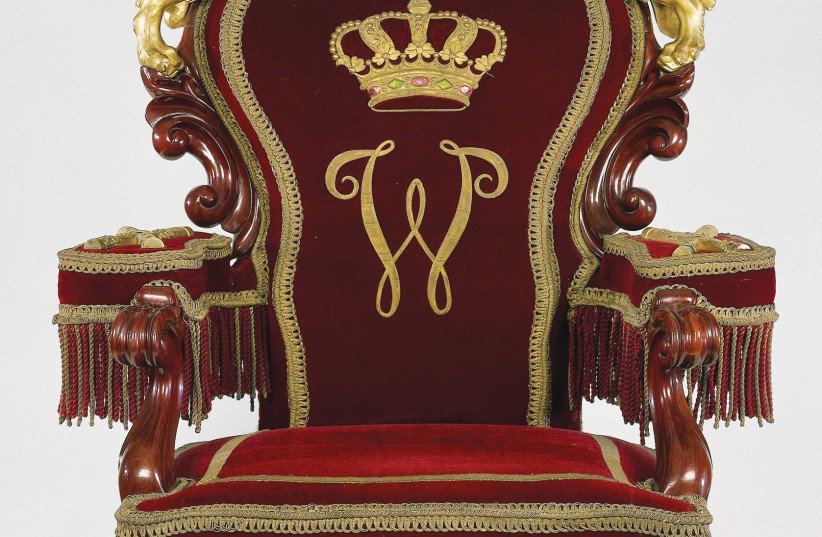  THRONE OF Kings William II, William III and of Queen Wilhelmina of the Netherlands (1842-1849). (photo credit: Wikimedia Commons)