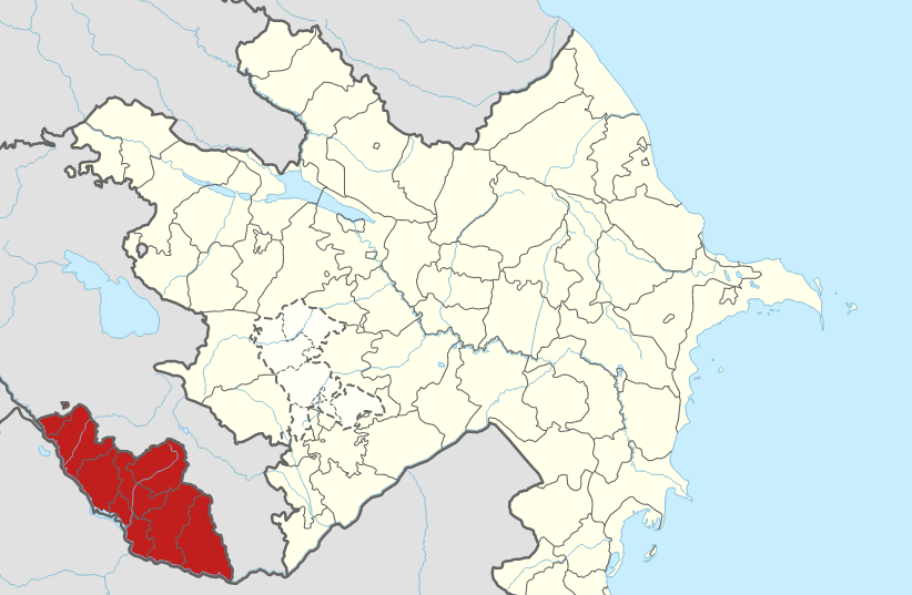 Nakhchivan Autonomous Republic within Azerbaijan (credit: NORDNORDWEST/CC BY-SA 3.0 DE (https://creativecommons.org/licenses/by-sa/3.0/de/deed.en)/WIKIMEDIA)