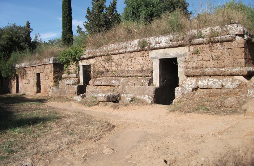 Banditaccia necropolis, Cerveteri, Italy (photo credit: JOHNBOD/CC BY-SA 3.0 (https://creativecommons.org/licenses/by-sa/3.0)/VIA WIKIMEDIA COMMONS)