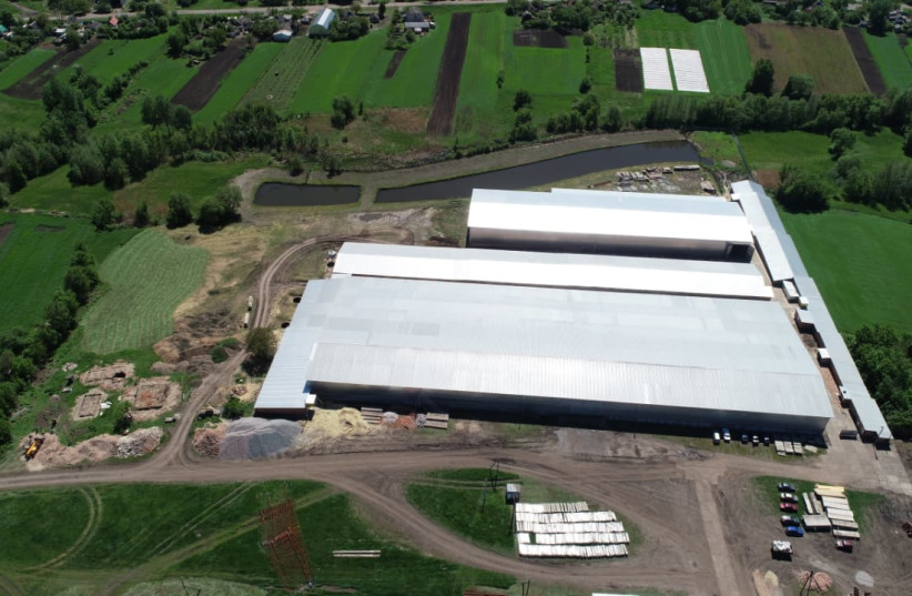  An aerial photo of Birkiuk Maksym's processing facility for sunflower seeds taken before the war in 2020 (photo credit: Courtesy)