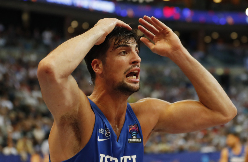  ISRAEL’S DENI AVDIJA reacts during last night’s Eurobasket match against the host Czech Republic, with the blue-and-white falling 88-77 and being eliminated. (photo credit: DAVID W. CERNY / REUTERS)
