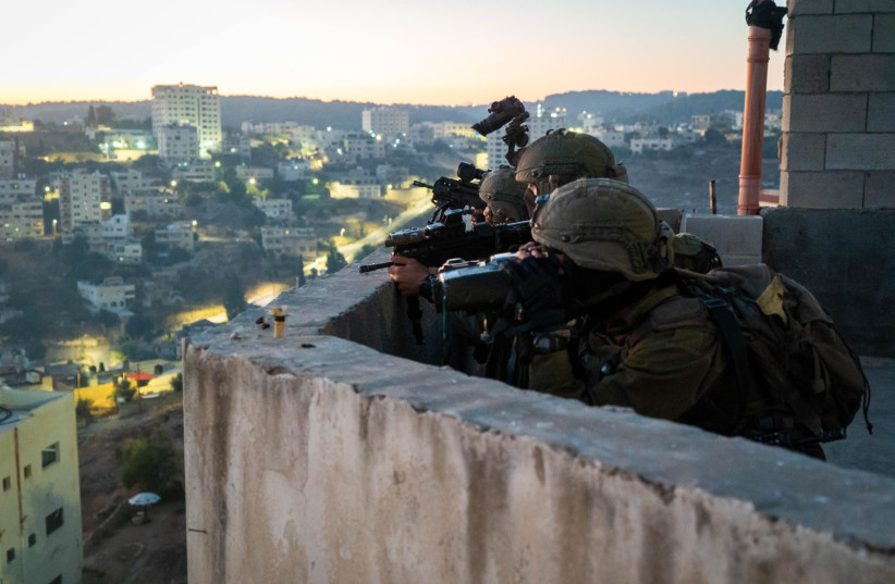  Israeli security forces operating in the West Bank, September 12, 2022. (photo credit: IDF SPOKESPERSON'S UNIT)