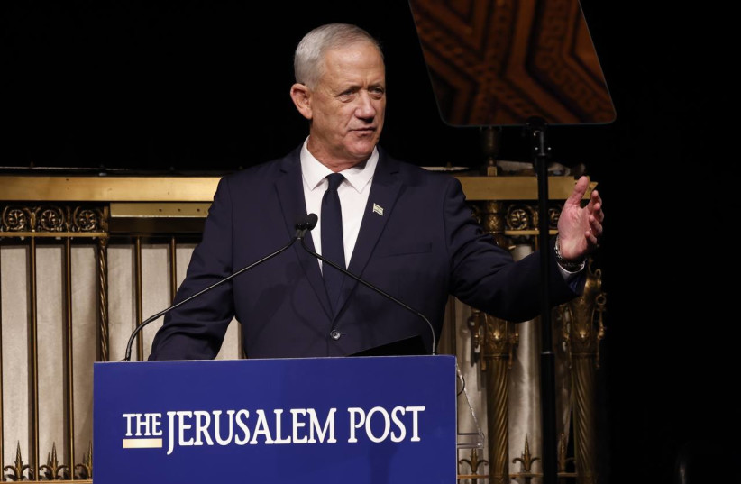  Defense Minister Benny Gantz at the Jerusalem Post Conference in New York, September 12, 2022 (credit: MARC ISRAEL SELLEM)