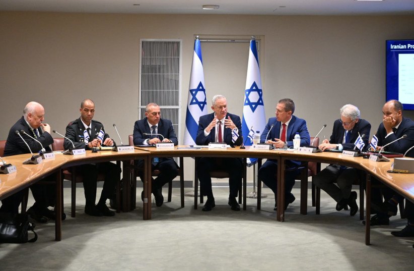  Defense Minister Gantz holds briefing with representatives of the UN Security Council and Abraham Accord countries, September 13, 2022 (photo credit: NIR ARIELI)