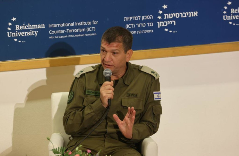  Head of the IDF’s Military Intelligence Maj.-Gen. Aharon Haliva speaks at the Reichman University Counter-Terrorism Conference, September 13, 2022 (photo credit: AVSHALOM SASSONI/MAARIV)