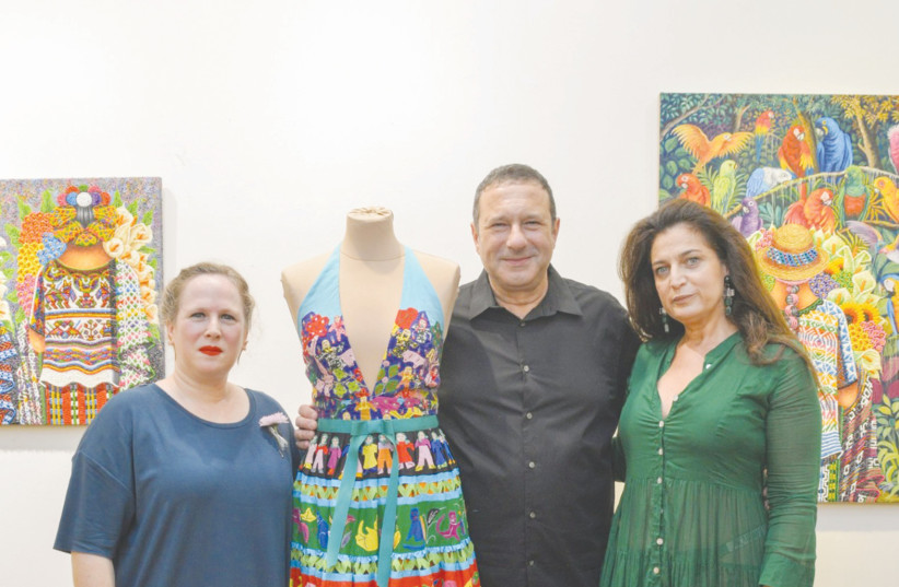  FROM LEFT: Maayan Israeli from GINA gallery, Yaron Minkowski and his wife, actress Pazit.  (credit: SHAI BEN EFRAIM)