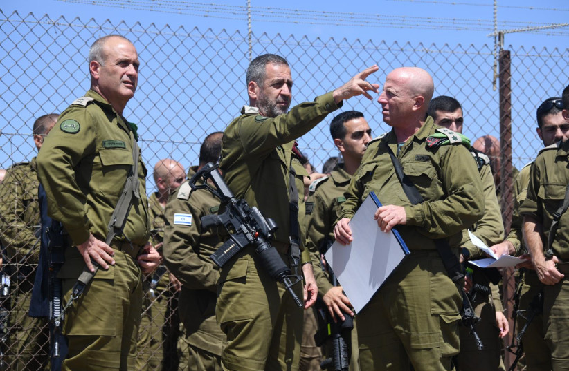  IDF Chief of Staff (Lt.-Gen) Aviv Kohavi examines the area where the late  Maj. Bar Falah was killed.  (credit: IDF SPOKESPERSON'S UNIT)