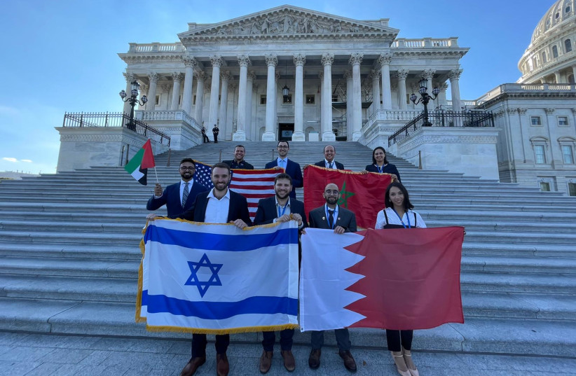 ISRAEL-is delegation of young Israelis, Emiratis, Bahrainis, and Moroccans in Washington DC (photo credit: ISRAEL-IS)