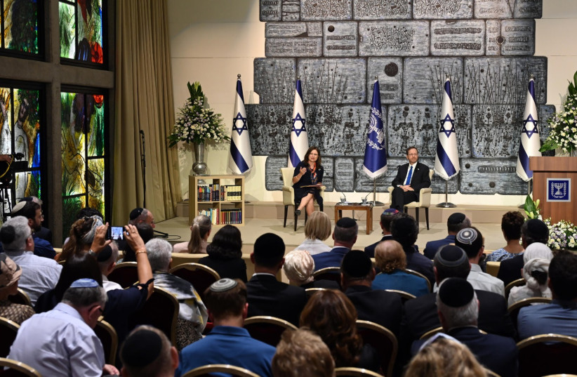  President Isaac Herzog hosts the second annual Sacks Conversation, in memory of the late former British Chief Rabbi Lord Jonathan Sacks. (photo credit: KOBI GIDEON/GPO)