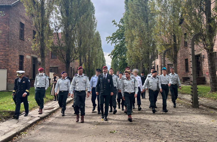  IDF delegation at Auschwitz-Birkenau in Poland, September 19, 2022. (photo credit: IDF SPOKESPERSON UNIT)
