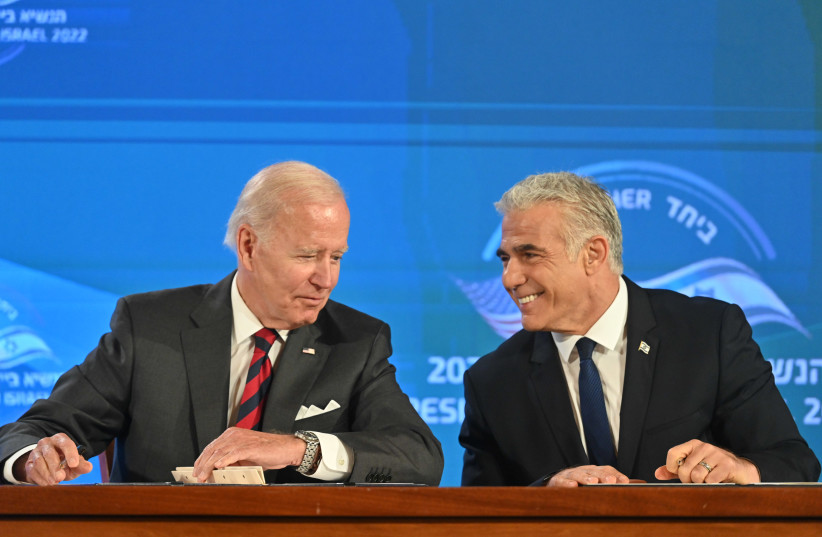  Lapid welcomed US President Joe Biden to Israel in July. (credit: KOBI GIDEON/GPO)