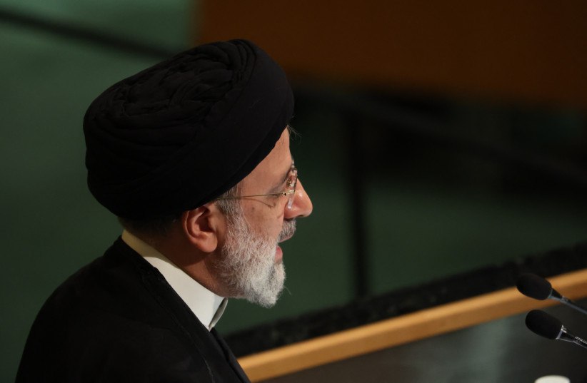  Iran's President Ebrahim Raisi addresses the 77th Session of the United Nations General Assembly at UN Headquarters in New York City, US, September 21, 2022. (photo credit: REUTERS/SHANNON STAPLETON)