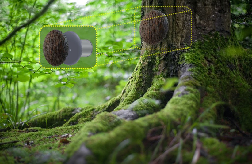  Eversense's sensors are heat-activated and inexpensive, and can be installed on large numbers of trees. (photo credit: Courtesy of Eversense)