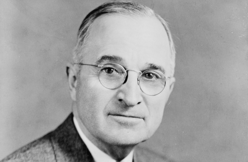  US PRESIDENT Harry S. Truman sent a special message to American Jewry.  (photo credit: Library of Congress/Unsplash)