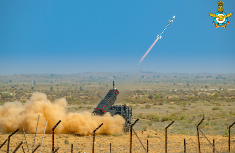 SPYDER quick reaction air defense system of Indian Air Force firing a Derby missile (photo credit: INDIAN AIR FORCE/EDICTGOV-INDIA/VIA WIKIMEDIA COMMONS)