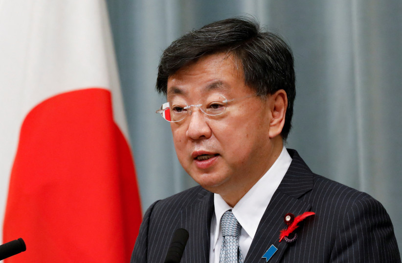  Japan's Chief of Cabinet Secretary Matsuno Hirokazu, October 4, 2021. (credit: KIM KYUNG-HOON/FILE PHOTO/ REUTERS)