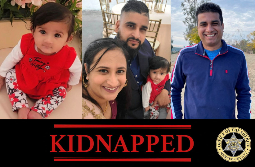  Poster shows the four family members kidnapped from central California (photo credit: Merced County Sheriff's Office/Handout)