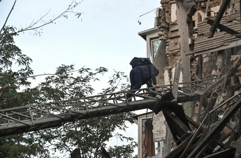  Residential building heavily damaged by Russian missile strike in Zaporizhzhia (credit: REUTERS)