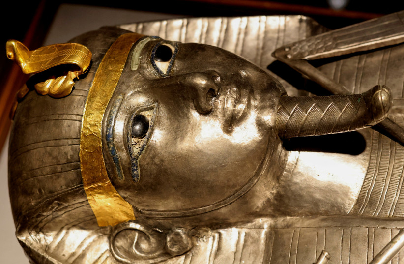  The Silver coffin of King Psusennes I is on display at the Egyptian Museum as Egypt's Ministry of Tourism and Antiquities celebrates World Tourism Day, in Cairo, Egypt, (credit: REUTERS)