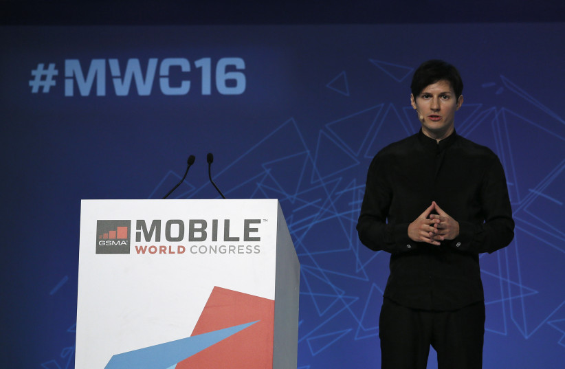 Founder and CEO of Telegram Pavel Durov delivers a keynote speech during the Mobile World Congress in Barcelona, Spain February 23, 2016 (credit: REUTERS/ALBERT GEA)