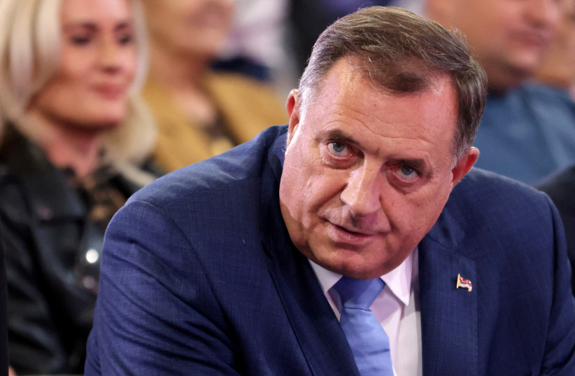 Serb candidate for President of Republika Srpska Milorad Dodik of the Alliance of Independent Social Democrats (SNSD) attends a pre-election rally in Gradiska, Bosnia and Herzegovina, September 28, 2022. (credit: REUTERS/DADO RUVIC/FILE PHOTO)