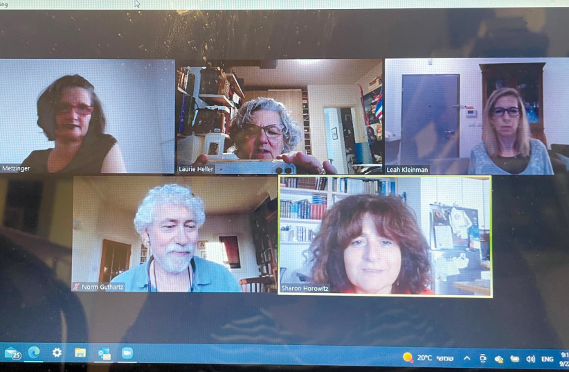  A screenshot of a 929 study session on Zoom. (credit: LAURIE HELLER)