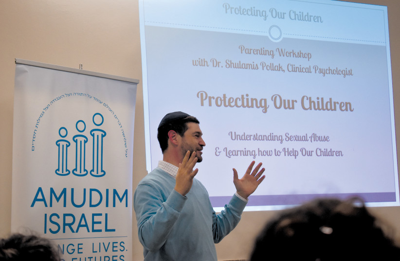  Yosi Golberstein, director of Amudim Israel, at a child safety workshop (photo credit: AMUDIM ISRAEL)