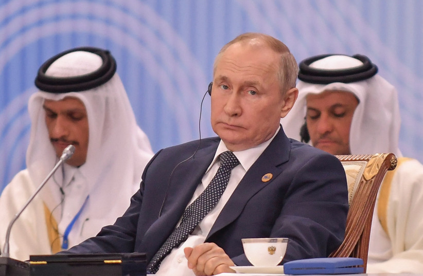 Le président russe Vladimir Poutine à la conférence 2022 du CICA.  (crédit : Reuters)