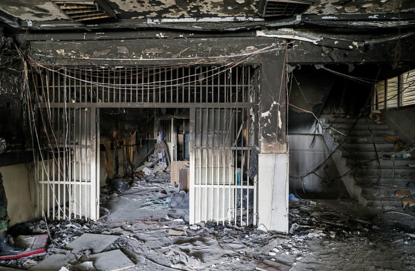  A picture obtained from the Iranian Mizan News Agency on October 16, 2022 shows damage caused by a fire in the notorious Evin prison, northwest of the Iranian capital Tehran. (photo credit: KOOSHA MAHSHID FALAHI/MIZAN/AFP VIA GETTY IMAGES)