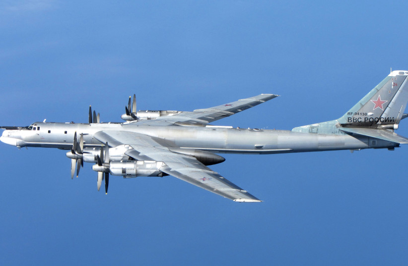  A Russian Tu-95 Bear 'H' photographed from a RAF Typhoon Quick Reaction Alert aircraft (QRA) with 6 Squadron from RAF Leuchars in Scotland. (credit: Royal Air Force/Wikimedia Commons)