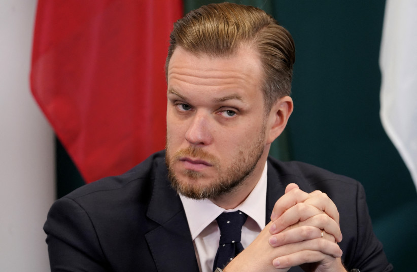 Lithuania's Foreign Minister Gabrielius Landsbergis listens during Nordic-Baltic cooperation (NB8) foreign ministers meeting in Kaunas, Lithuania September 7, 2022.  (photo credit: Ints Kalnins/Reuters)