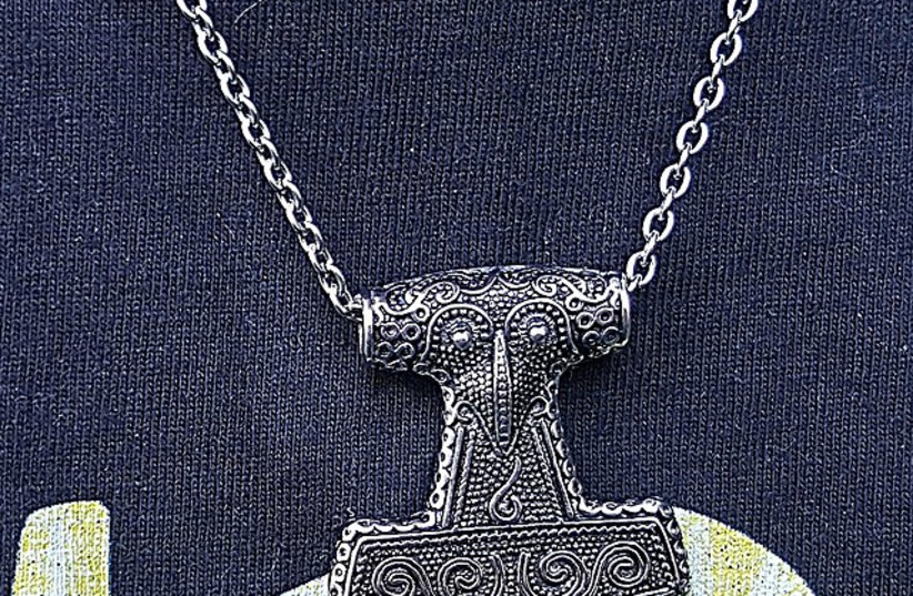 A copy of the Thor's hammer from Skåne (Scania), Sweden. The original Thor's hammer is made of silver. It was created around 1000 AD and found in 1877. (photo credit: Wikimedia Commons)