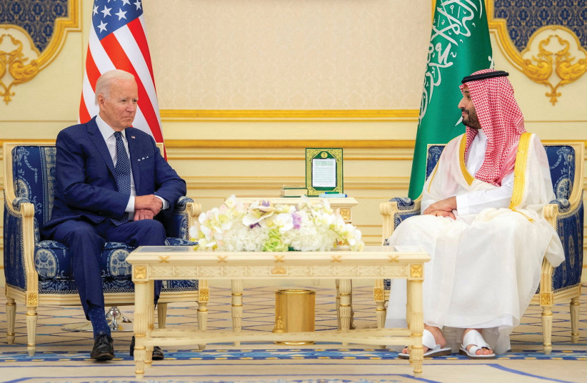  President Biden's visit with Saudi leadership (photo credit: REUTERS)