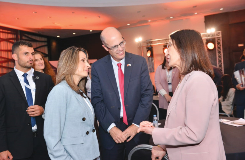  GROWING TIES at the conference (from L): Innovation, Science and Technology Minister Orit Farkash-Hacohen; Avi Hasson; and Amina Benkhadra, general director, Morocco’s National Office of Hydrocarbons and Mines. (credit: START-UP NATION CENTRAL)