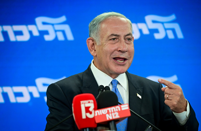  LIKUD PARTY head Benjamin Netanyahu, Oct. 3. (photo credit: AVSHALOM SASSONI/FLASH90)