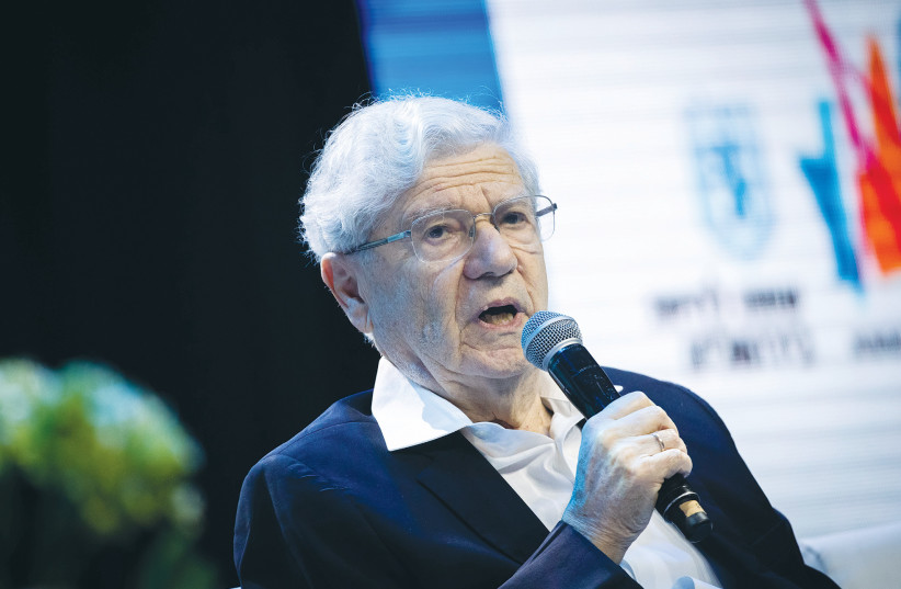  FORMER SUPREME Court president Aharon Barak attends a conference, 2019. Ever since the election of Barak as president in 1995, Israel’s democracy ‘has been on the slide,’ the writer argues. (photo credit: YONATAN SINDEL/FLASH90)