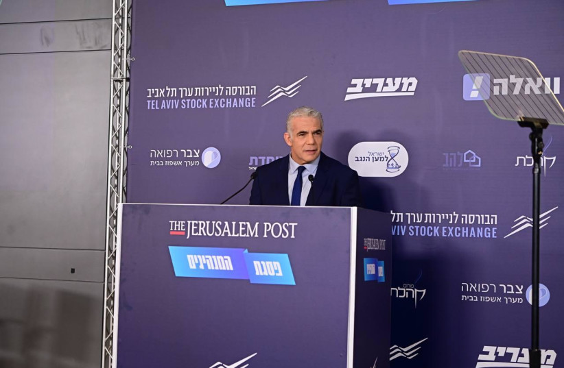  Prime Minister Yair Lapid at the Maariv Conference. (credit: AVSHALOM SASSONI/MAARIV)